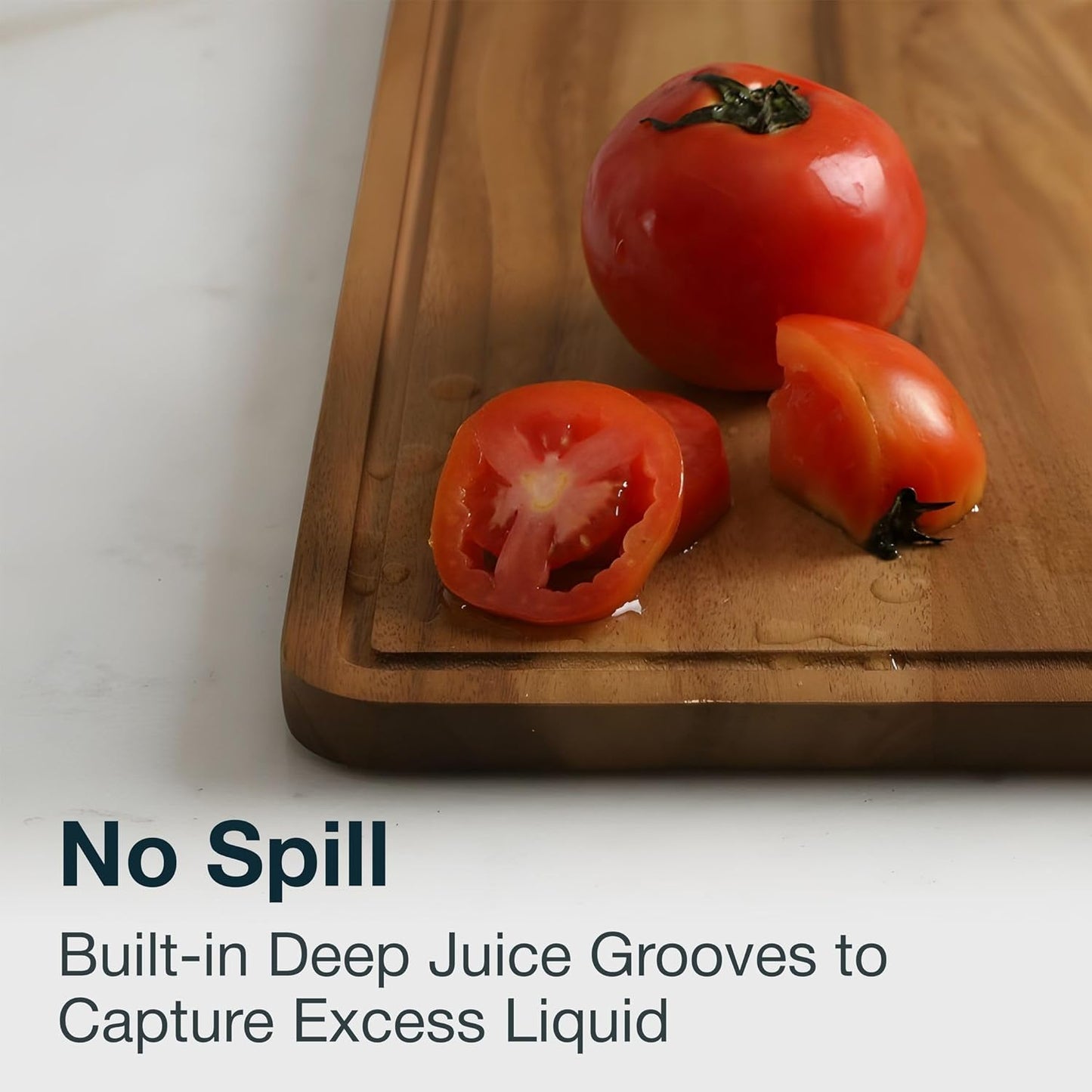 Sango Acacia Cutting Board Set with Juice Grooves and Partitions for Serving, 3-Piece- Wood Chopping Boards, Stackable & Reversible for Kitchen, Non-Toxic, Perfect as Butcher Block Countertop, Atelier