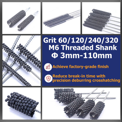 Garhgi 0.177" (4.5mm) Cylinder Hone Brush, 240 Grit Silicon Carbide Abrasive Nylon Spheres for Metal Stainless Steel Cast Iron Deburring Deglazing Surface Finishing Small Diameters