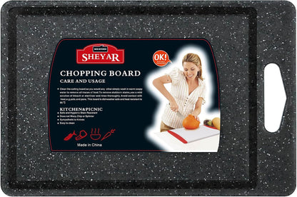 Cutting Board for Kitchen, Wheat Straw Fiber Cutting Board, Dish Washer Safe, w/Juice Grooves for Meat, Veggies, Easy Grip Handle, Non-slip Surface Eco-friendly Serveware Accessories （10‘x6.3’）