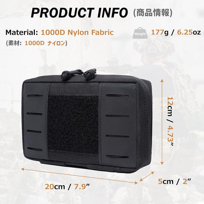 Azarxis Tactical Mini Belt Pouches, Multi-Purpose Small Battery Case Compact Utility EDC Card Slot Holder Waist Bags Military Molle Pack Sundries Storage Pack
