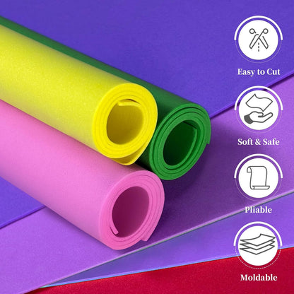 39"x15" EVA Foam Roll, 86 kg/m3 High Density 2MM Thick Foam Sheets, Flexible & Easy to Cut Ideal Material for Cosplay Supplies, DIY Projects, Drawer Mat, Crafts and Arts（1Pack Black)
