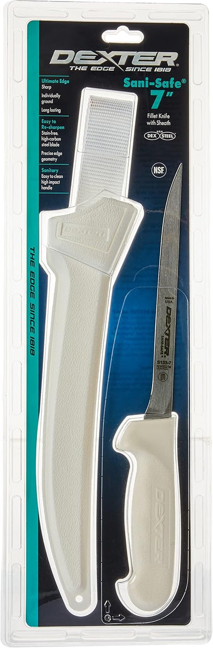 Dexter-Russell S133-7WS1-CP 7" Narrow Fillet Knife With Sheath