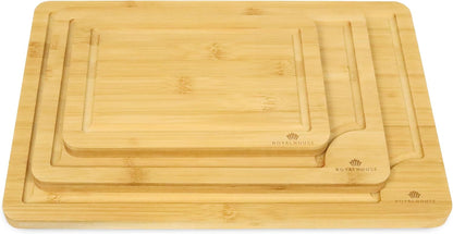 Large Cutting Board, 15x10x0.5 Bamboo Cutting Boards for Kitchen with Juice Groove and Kitchen Chopping Board for Meat Cheese board Heavy Duty Serving Tray,