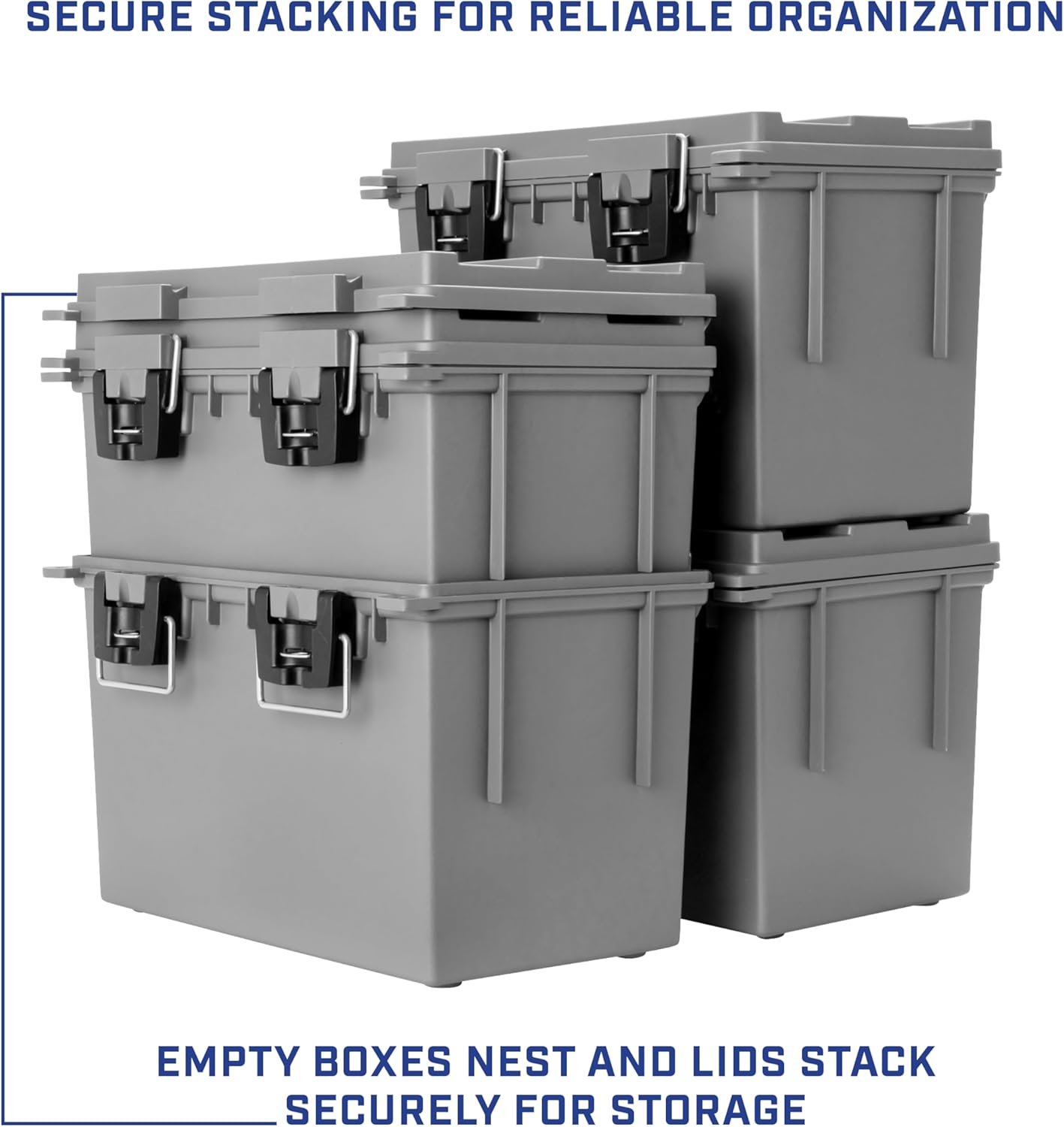Sheffield 12629 Ammo Storage Box, Mothers Day Gifts for Mom,.30 Cal Field Boxes, Lockable Storage Box with Handle, Secures Hunting Gear, Supplies, and Bullets, Made in USA