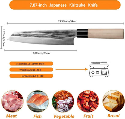 Waterboss,Japanese Sushi Chef Knife Salmon Knife Slicer Razor Sharp Sashimi Watermelon Knives, 5Cr15mov Stainless Steel Sashimi Yanagiba Knife, Maple Handle, 11.8inch (300mm)