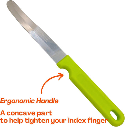 Round Tip Knife, Blunt Knife, Rounded Tip Knives for Cutting Fruit and Vegetable, Smooth Sharp Blade, Safety Knifes (Yellow)