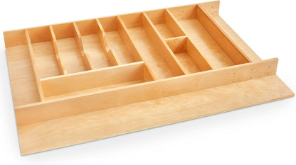 Rev-A-Shelf Trim-to-Custom-Fit Silverware Drawer Organizer For Kitchen Utensils, Cutlery Cabinet Storage Divider Insert, 33.11" x 21.97", Maple Wood, 4WUTCT-36SH-1