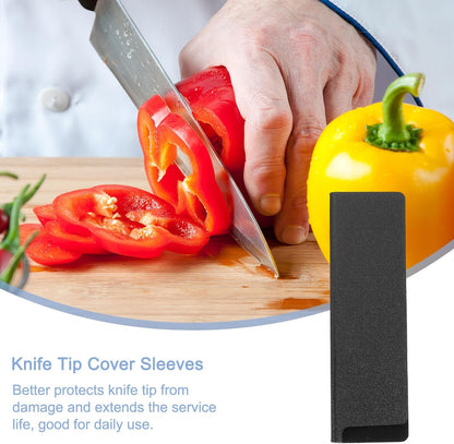 uxcell 2 Pcs Knife Tip Guards 6.5"x 2" ABS Knife Cover Sleeves Knife Case Blade Protector Universal Knife Sheath for Home Kitchen Knife, Black