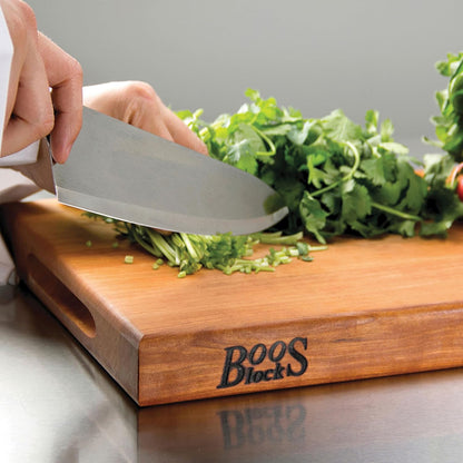 John Boos R-Board Series Rectangular Wooden Maple Cutting Board 20”x15” – 1.5” Thick, 12-lb Reversible Butcher Block with Edge-Grain & Finger Grips – Made in the USA