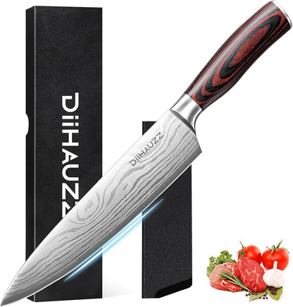 DiiHAUZZ 7 Inch Fillet Knife for Fish, Razor Sharp Boning Knife High Carbon Stainless Steel for Poultry Deboning and Meat Cutting, Japanese Filleting Knives with Ergonomic Pakkawood Handle, Sheath