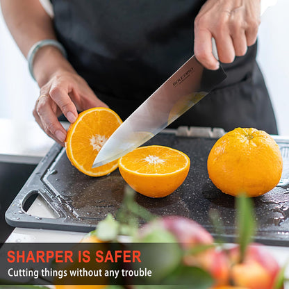 10 inch Japanese High Carbon Stainless Steel Chef Knife, Professional Sharp Wide Cook Knife with Non-slip Ergonomic Handle, for Kitchen Home Restaurant (Green)