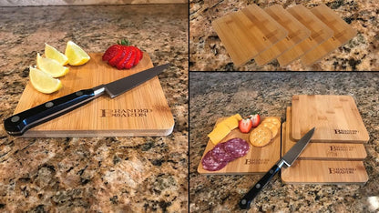 Small Mini All Natural Bamboo Cutting Board, Great for Apartments RV's Home Bar Charcuterie Backpacking Camping Bushcraft Dorm Rooms Picnics & Entertaining (1 Pack)
