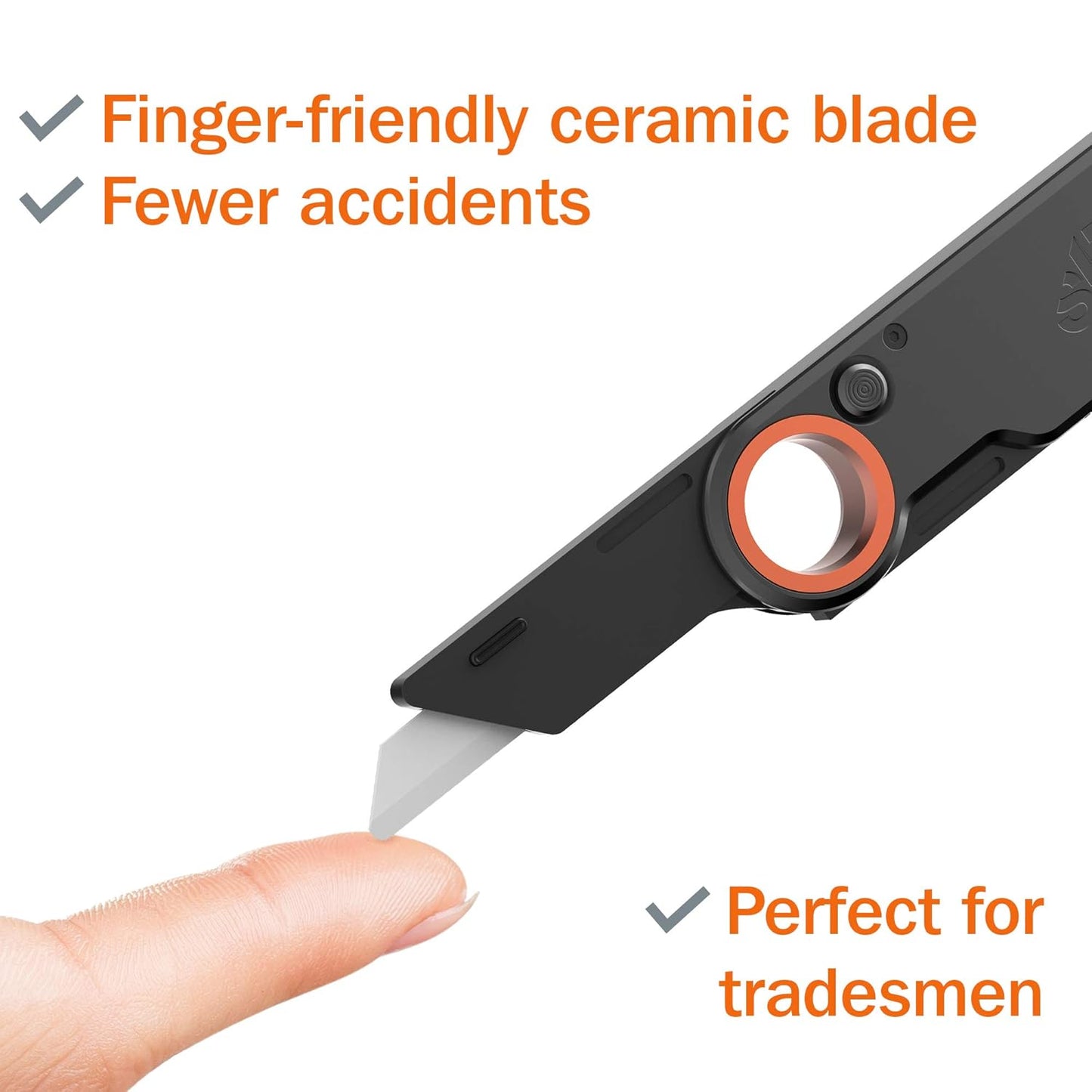 Slice Everyday Carry (EDC) Folding Knife | Heavy Duty Utility Knife | Modern Pocket Knife | Safe Ceramic Blade Lasting 11x Longer Than Metal | Compact and Convenient Box Cutter | 1 Pack