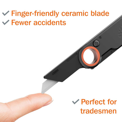 Slice Everyday Carry (EDC) Folding Knife | Heavy Duty Utility Knife | Modern Pocket Knife | Safe Ceramic Blade Lasting 11x Longer Than Metal | Compact and Convenient Box Cutter | 1 Pack
