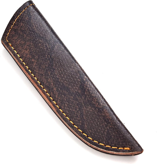 Chocolate Brown Crocodile Leather Knife Sheath – Handmade Fixed Blade Holster for 6–8 Inch Hunting & Survival Knives – Premium Exotic Belt Sheath for Bushcraft, Outdoor EDC & Tactical Field Use