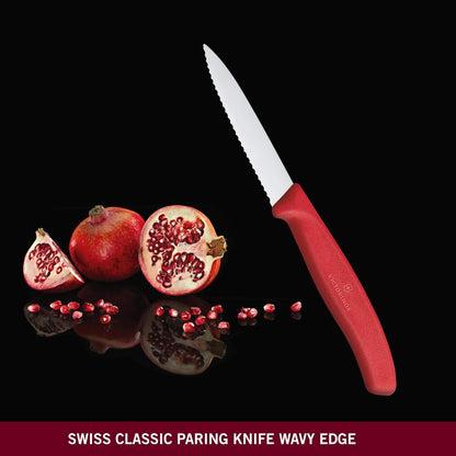 "Victorinox VIC-6.7631 Swiss Classic Paring 3¼"" Serrated Spear Point Blade 5/8"" width at handle Red", multicolor, m
