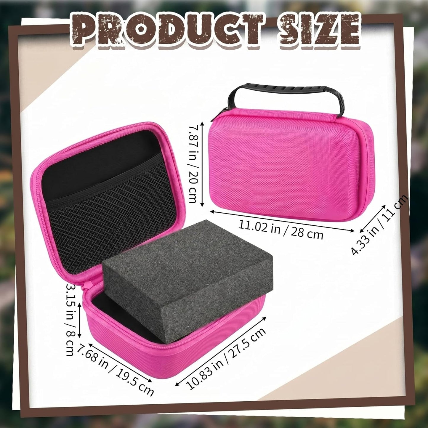 Relaxweex EVA Hard Case with Customizable Foam 7.8 x 6.3 x 3.5 Inch Protective EVA Carrying Case Shockproof Outdoor for Camera, Digital Products, Electronic Instruments with Knife, Black