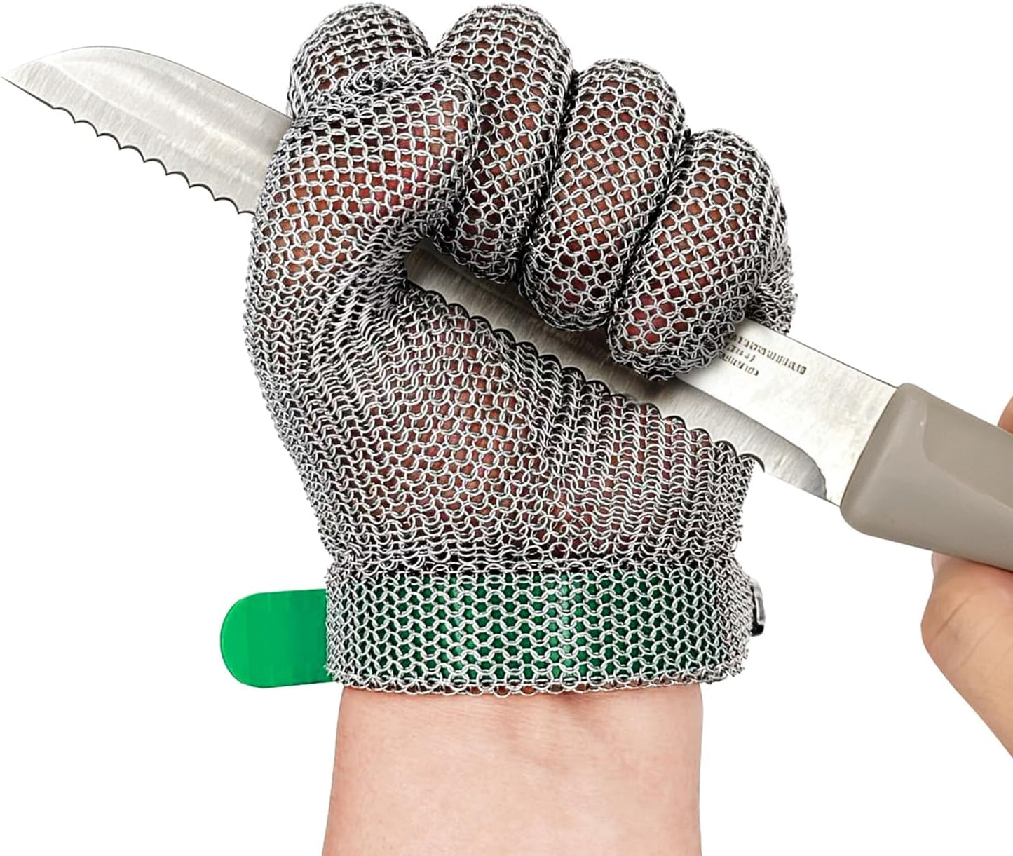 Cut Resistant Stainless Steel Metal Mesh Glove, Food Grade Chainmail Glove for Cutting, Butcher Gloves for Oyster Shucking Fish Filleting Food Processing Leather Cutting (X-Large (Pack of 1))