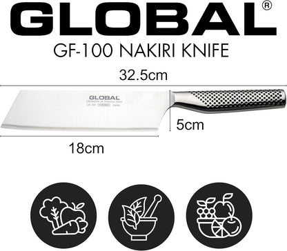 Global Model X 7" Nakiri Knife - Made in Japan - Heavy Duty Chopper