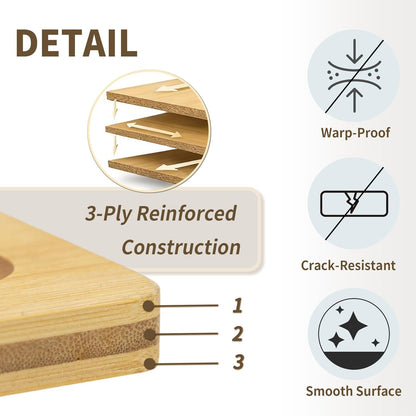 Utoplike Extra Large XXXL Bamboo Cutting Board 24 x16 Inch, Largest Wooden Butcher Block for Turkey, Meat, Vegetables, BBQ, Over the Sink Chopping Board with Handle and Juice Groove, Thickness 1.25"