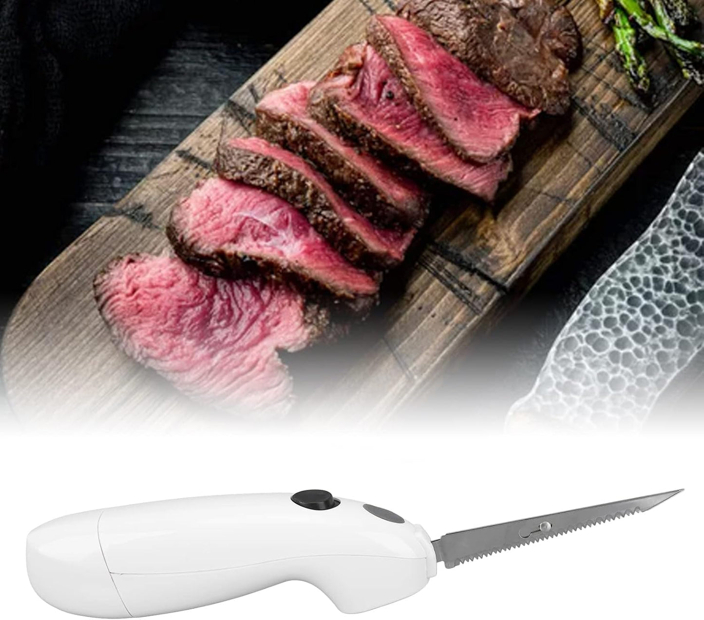 Airshi Electric Carving Knife Battery Operated Knife Easy to Slice Washable Lightweight for Picnic
