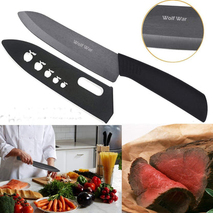 Kitchen Ceramic Knife Set Professional Knife With Sheaths, Super Sharp Rust Proof Stain Resistant (6" Chef Knife, 5" Utility Knife, 4" Fruit Knife)