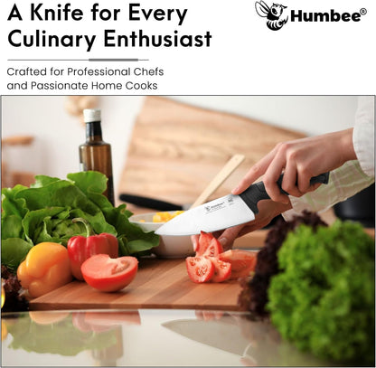 7.5-Inch Nakiri Knife, High Carbon Stainless Steel Hollow Grind Blade, Razor Sharp Edge, Ergonomic Non-Slip Handle, Cleaver Style, DT-50 Series, Orange