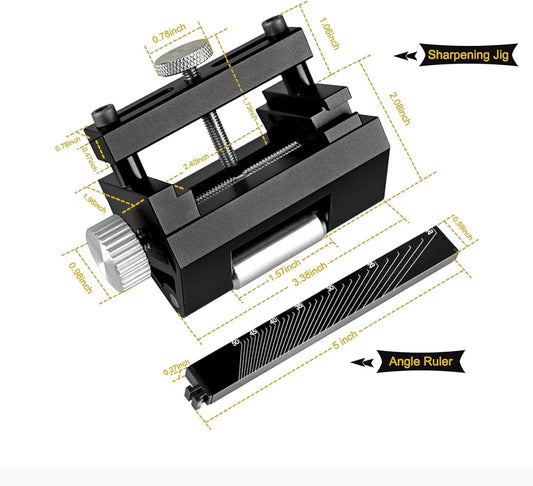 Honing Guide for Chisels and Planes,Adjustable Chisel Sharpening Jig,Fixed Angle Knife Sharpener Tool,Knife Honing Guide Clamping Planer Blade for Chisels and Planes