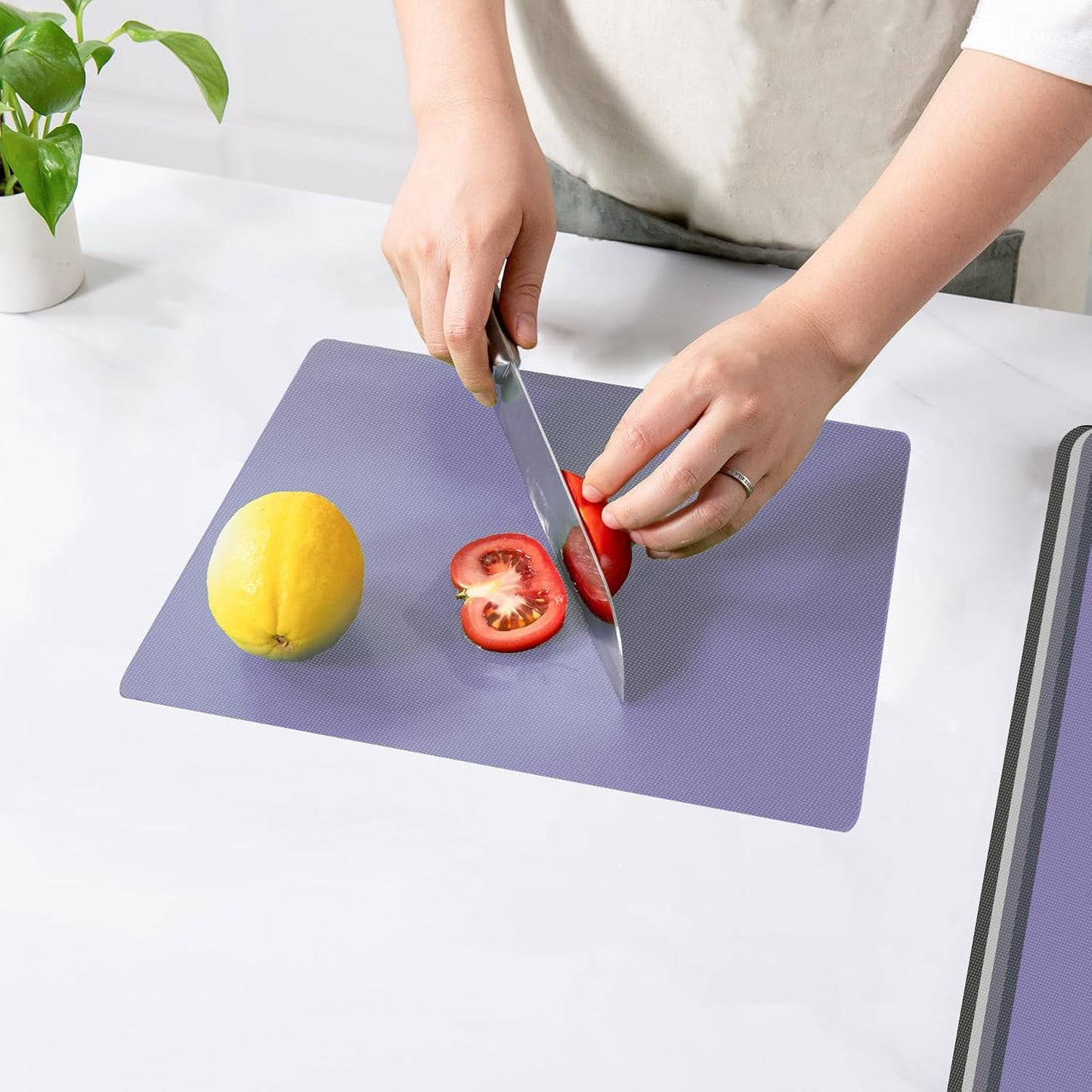WK Flexible Plastic Cutting Boards Mats for Kitchen, Flexible Non Slip Cutting Mat, Thin Cutting Sheets, BPA Free, Dishwasher Safe, Multi Sizes