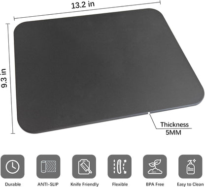 ZVP Thick TPU Cutting Boards for Kitchen, Rubber Flexible Cutting Board Mats, Nonslip Silicone Chopping Mats Foldable BPA Free Knife Friendly Non-Toxic Dishwasher Safe