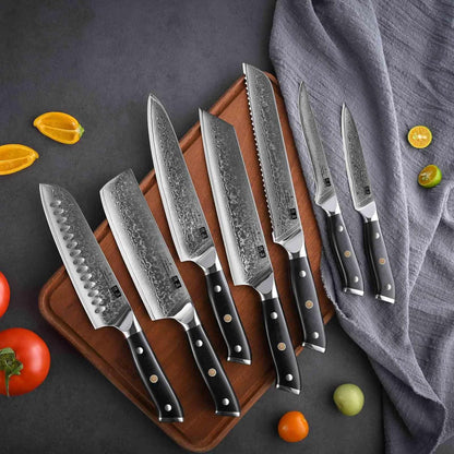 Chef Knife 8 Inch, Japanese Damascus Kitchen Knife Stainless Steel Cladding, Professional Ultra-Sharp Home Utility Knife with G10 Handle Gift Box (Chef Knife)