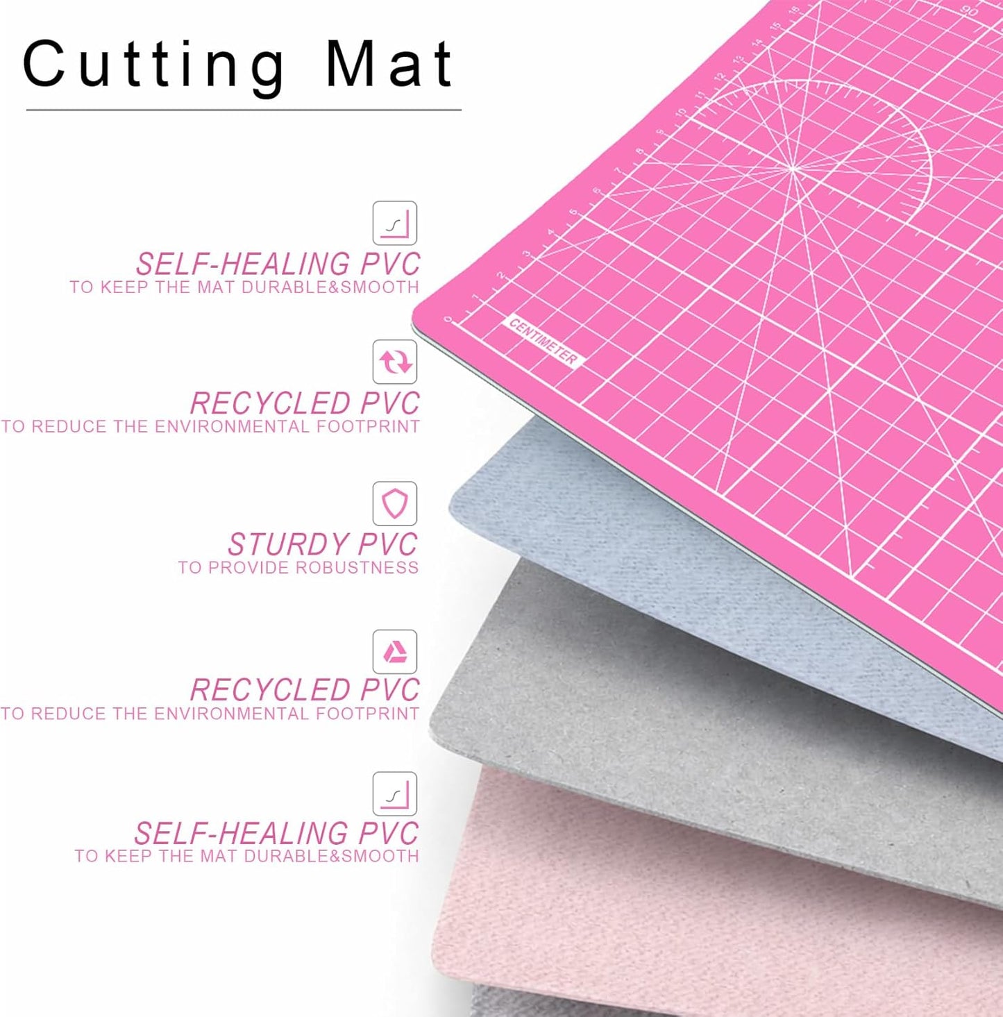 DIYSELF Cutting Mat 8in×6in, Self Healing Cutting Mat, A5 Rotary Cutting Mats for Crafts Sewing Hobby Fabric Project, 5-Ply Craft Cutting Board Double Sided, Craft Mat, Matting & Mounting Materials