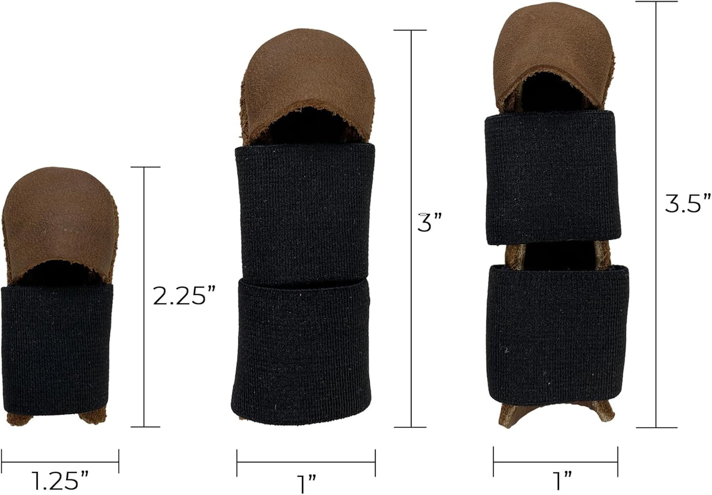 Thumb and Finger Guards (3 Pieces), Comfortable Protection for Fingers, Full Grain Leather, Handmade Carpenter Carving Accessories, Bourbon Brown
