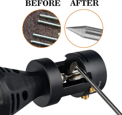 3mirrors ALUMINUM Tungsten Electrode Sharpener Grinder TIG Welding Tool Single Column Open Design w/Cut-Off Slot Multi-Angle &Offsets, Horizontal Hole, 4 Screw Holes &2X CNC Mandrel &5X 25mm Wheels