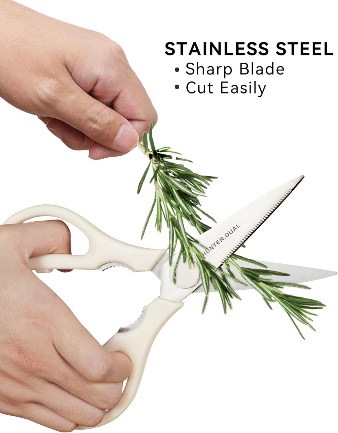 5 Blades Herb Scissors - Professional Kitchen Shears with Safety Cover for Cutting Green Onions, Fresh Herbs, Vegetables & Salad Food Prep, Must-Have Cooking Gadgets, Dishwasher Safe
