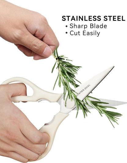 5 Blades Herb Scissors - Professional Kitchen Shears with Safety Cover for Cutting Green Onions, Fresh Herbs, Vegetables & Salad Food Prep, Must-Have Cooking Gadgets, Dishwasher Safe