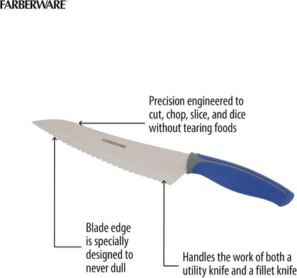 Farberware Precise Slice Utility Knife Set, 3 Piece, Multicolor