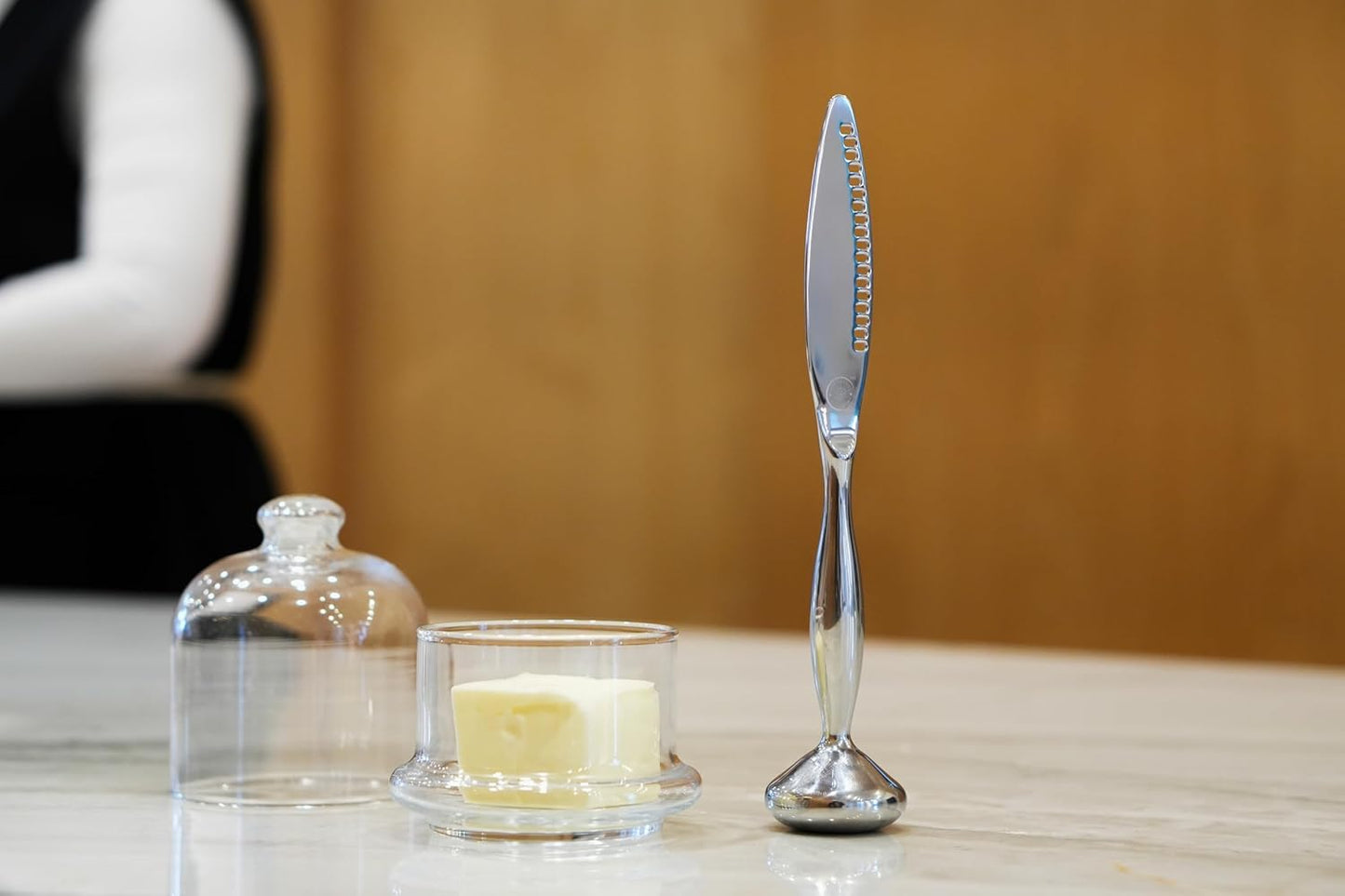 BON VIVANT Standing Knife Curler Stainless Steel Butter Spreader for Jam, Jelly, Marmalade, Condiment, Cheese, Pate - Ergonomic