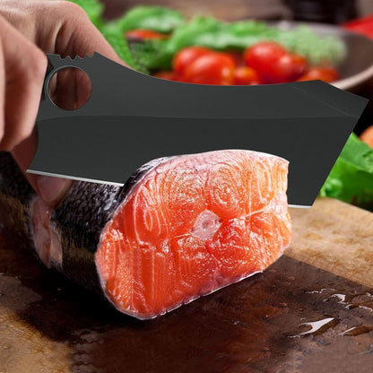 Dream Reach Meat Cleaver, 6.9 inch Black Boning Knife, High Carbon Steel Sharp Kitchen Forged In Fire Knife with Sheath Gift Box Bottle Opener for Outdoor Camping, Christmas Gifts for Men Women
