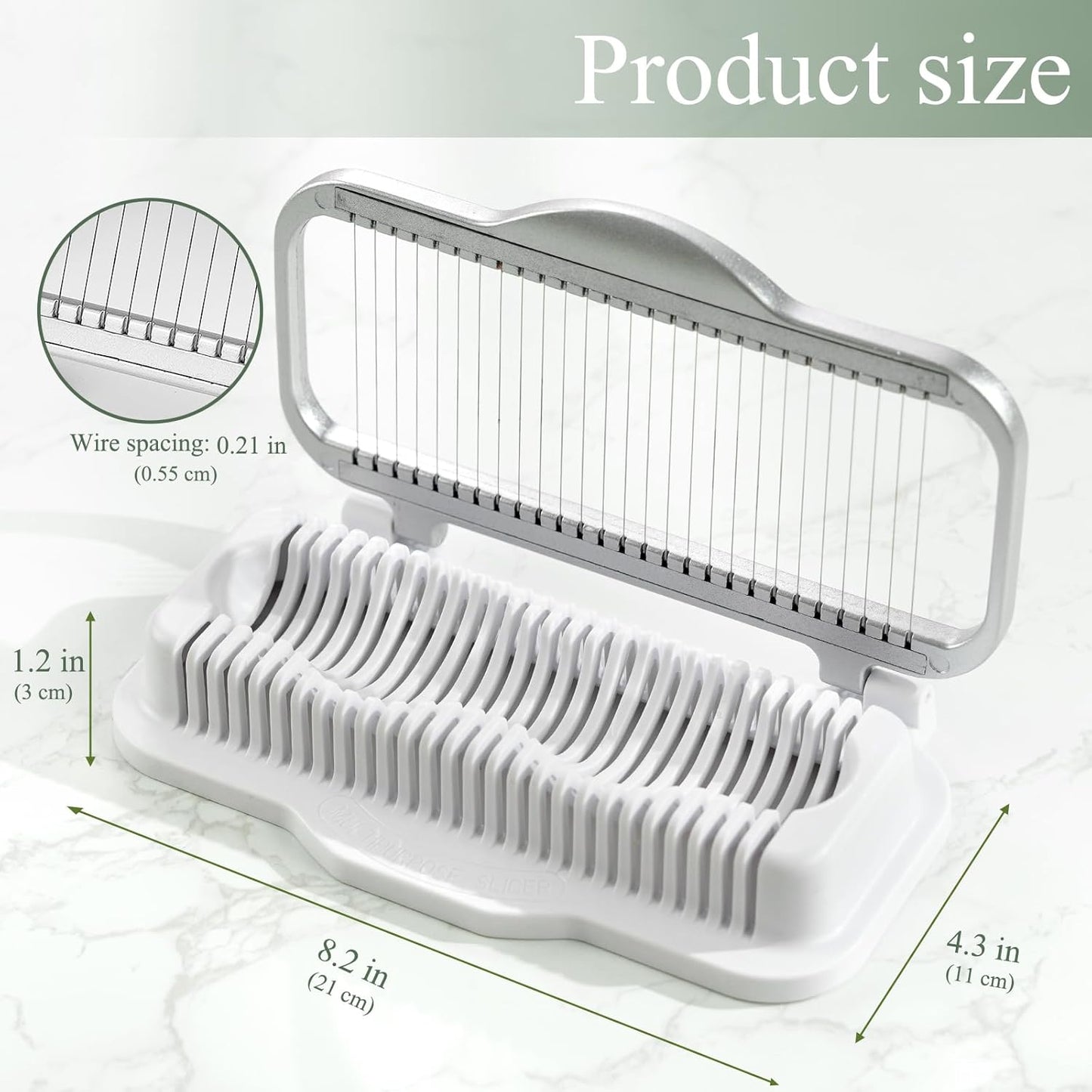 Egg Slicer for Hard Boiled Eggs Banana Slicer, Aluminium & Stainless Steel Wires Heavy Duty Bigger for Strawberry Mushroom, Dishwasher Safe