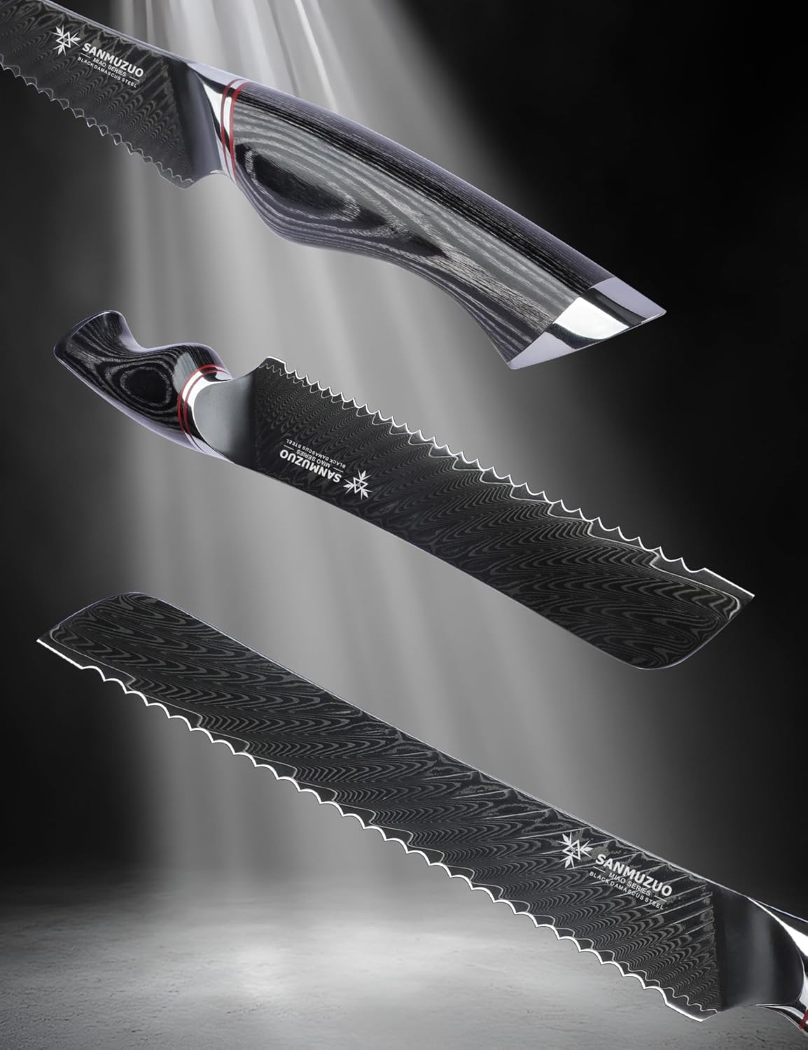 3.5 Inch Paring Knife - Fruit and Vegetable Peeling Knives, Black Damascus Steel with Ergonomic Handle - MIAO Series