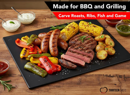Thirteen Chefs Plastic Cutting Board - 18 x 12 x 0.5 Inch, Professional Grade HDPE, NSF Approved, Large Size and Dishwasher Safe