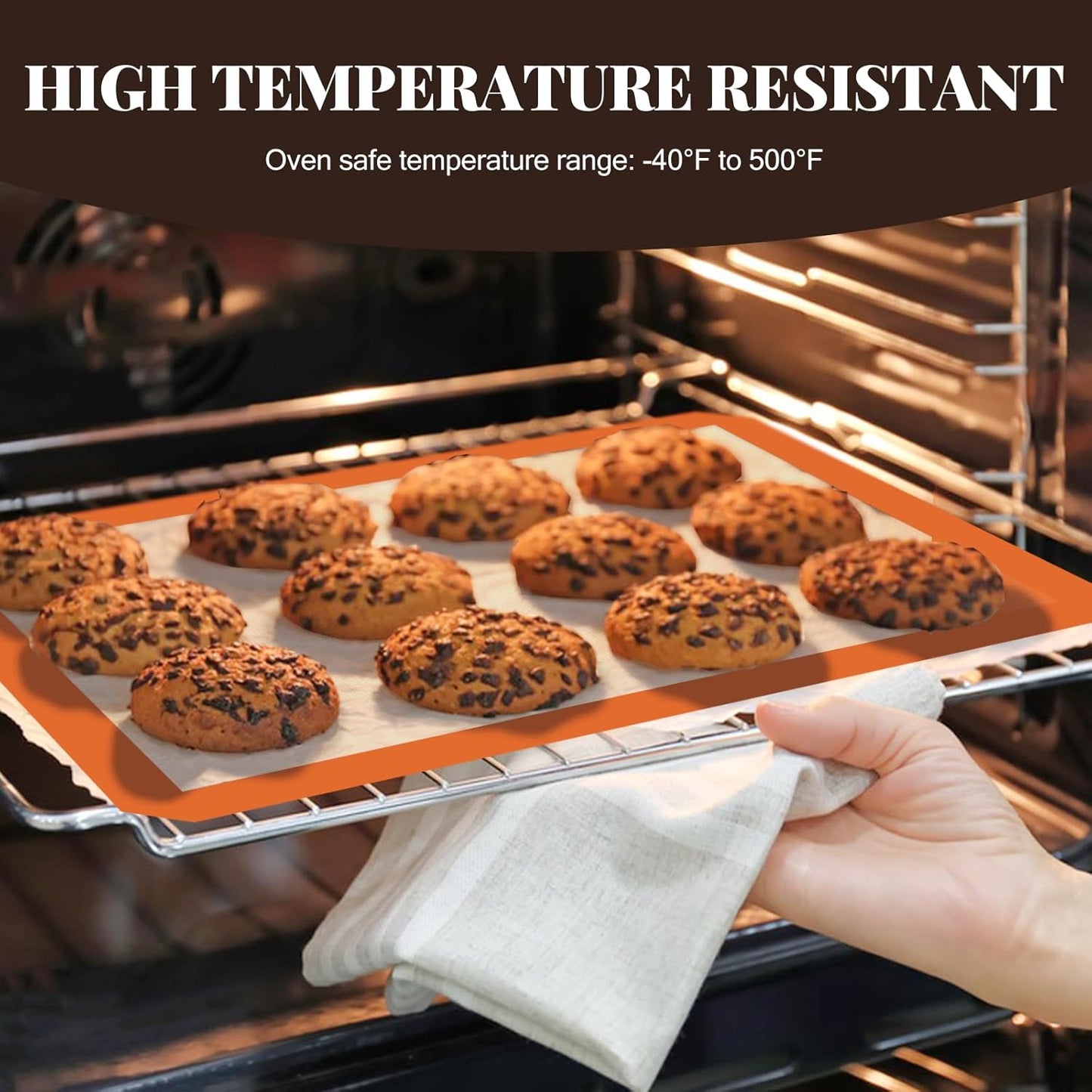 Silicone Baking Mat, 3 Pack Reusable Baking Sheet, Non-Stick ＆ Food Safe Silicone Mats for Baking for Making Cookies Macaroons Bread, Baking Supplies ＆ Accessories