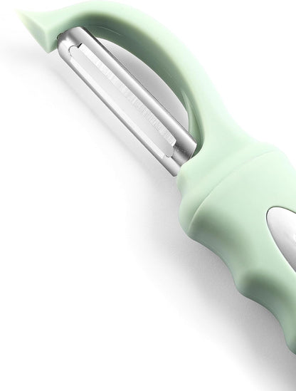 Spring Chef Premium Swivel Vegetable Peeler, Soft Grip Handle and Ultra Sharp Stainless Steel Blades - Perfect Kitchen Peeler For Veggie, Fruit, Potato, Carrot, Apple - Black