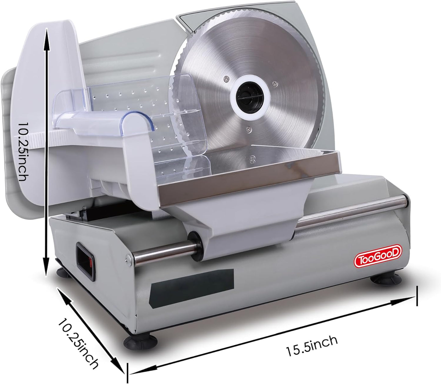 TOOGOOD 7.5" Electric Meat Slicer, with Stainless Steel Blade, Adjustable Thickness Food Slicer Machine for Home Use, Cuts Meat, Ham, Hard Cheese and Deli (Black)