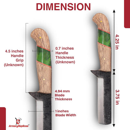 Armory Replicas™ Full Tang Tiny Predator Food Prep Kitchen Camping Cooking Japanese Deba Knife w/Walnut Wood & Genuine Leather