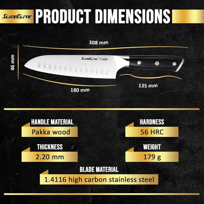 SliceElite Slice Series 8 Inch Carving Knife High Carbon German Stainless Steel Pakkawood Handle Brisket Slicer Chopper BBQ Chef Sharp Fruit Vegetable Butcher Kitchen Cutting Meat Tool Gift Precision