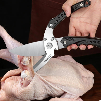 Kitchen Scissors All Purpose Kitchen Shears Heavy Duty for Cutting Chicken, Turkey, Meat, Bones, Vegetables Stainless Steel Spatchcock Shears Multipurpose Food Scissors