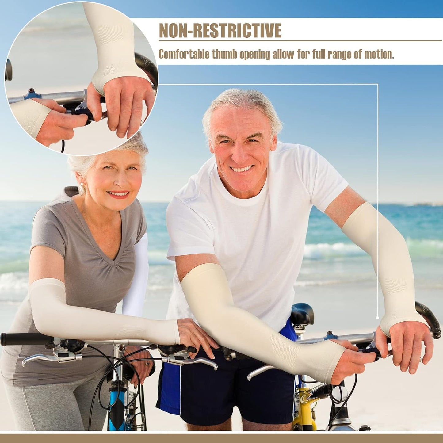 Eurzom 8 Pairs Elderly Skin Protector Sleeves Thin Skin Arm Sleeve Bruise Protective from Abrasions Tear Sun Exposure