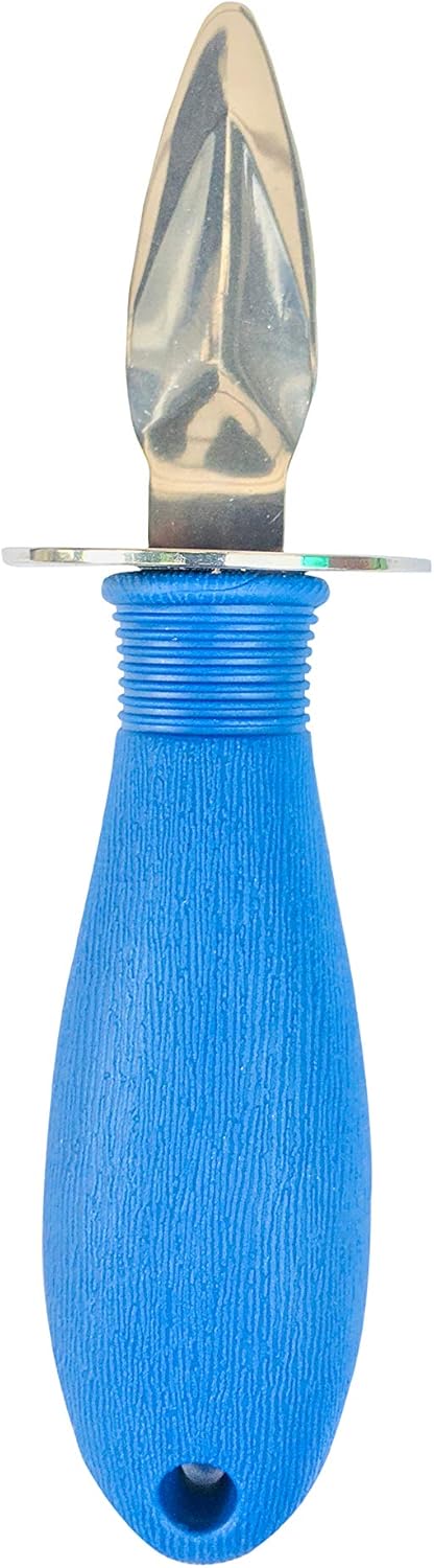 J&J Products The EZ - Oyster Variable Angle Opener Shucking Tool made from Recycled Ocean Bound Plastic (1, Blue)